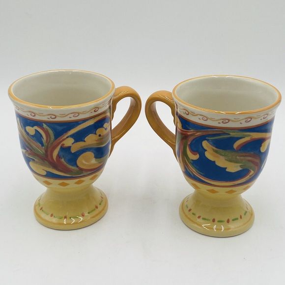 Pfaltzgraff Villa Della Luna Coffee / Tea Mug Set of 2 Jana Kolpen Mary Tiegreen - Picture 6 of 11